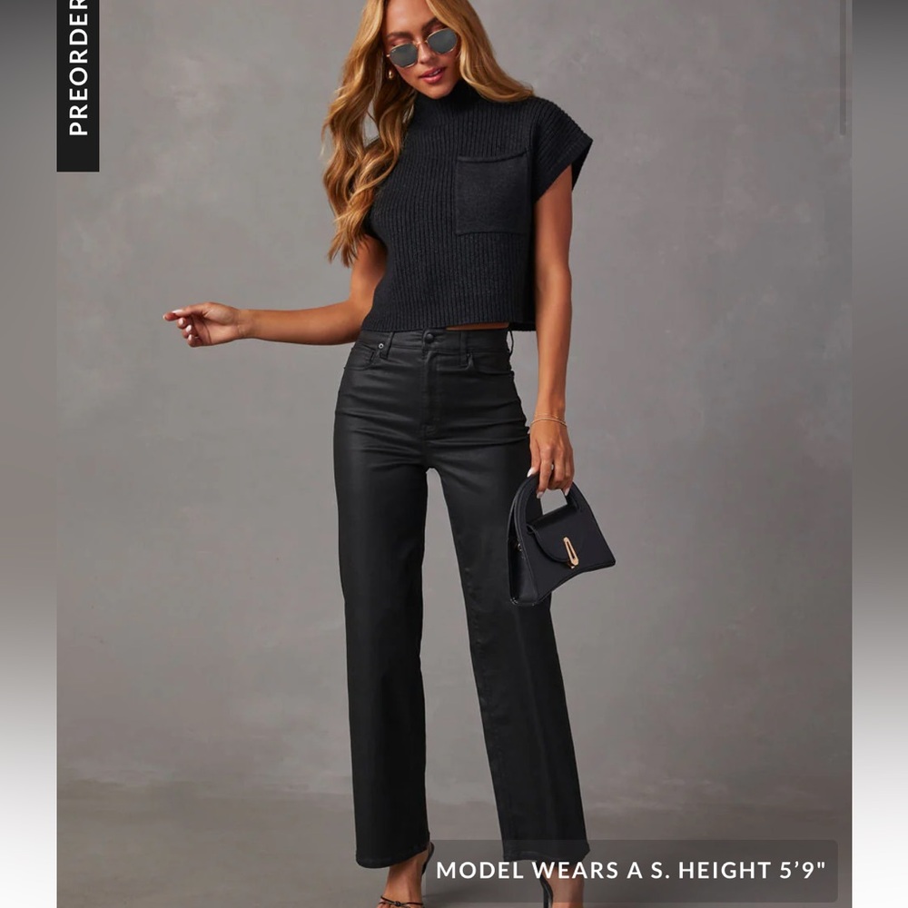 NWT VICI Icon Coated High Rise Straight Jeans